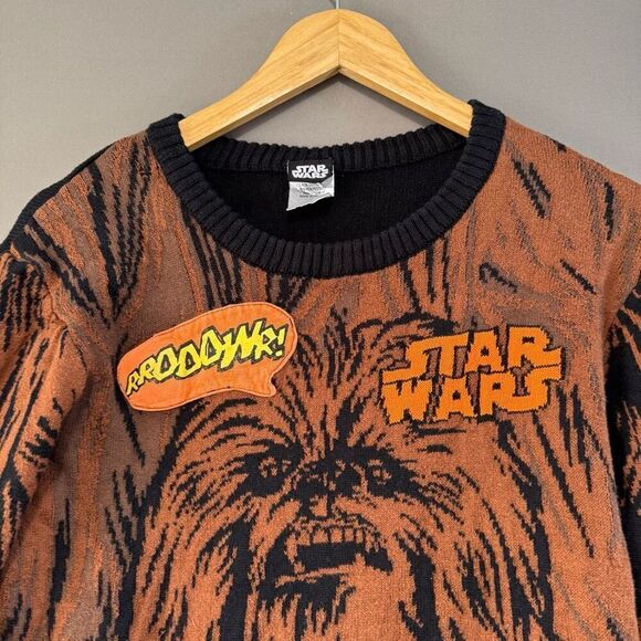 Star Wars Kids Knit Sweater Size XL Cotton Polyester Blend Chubaka Graphic - Picture 2 of 9